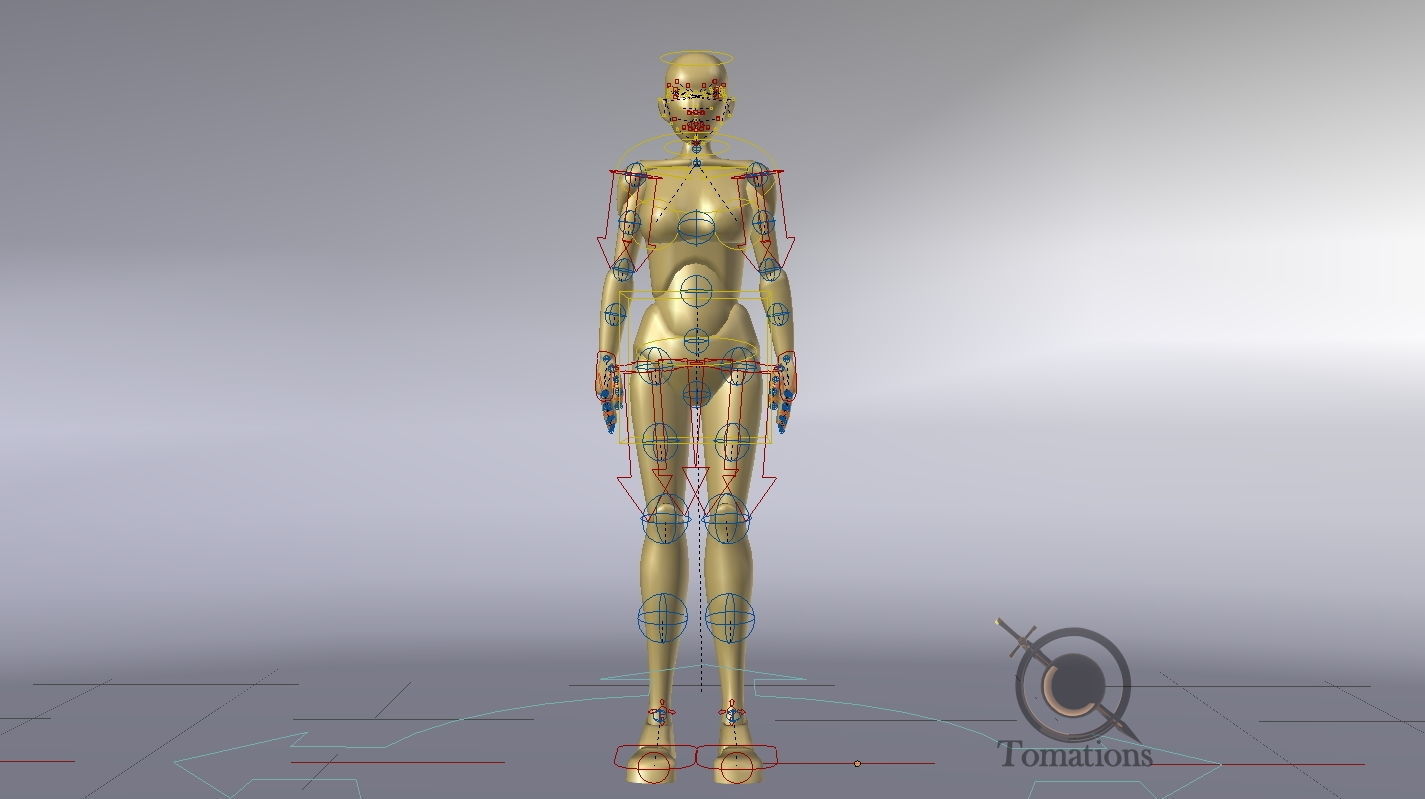 Blender Female Rigged Doll Low-poly 3D model_22