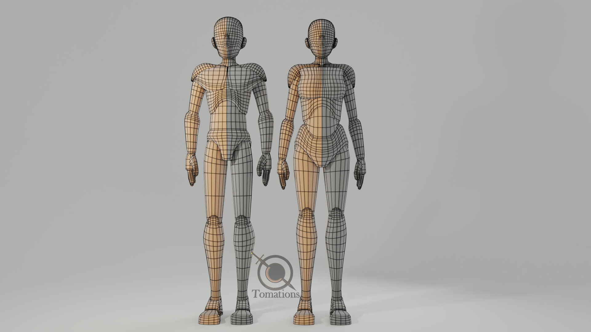 Blender Female Rigged Doll Low-poly 3D model_26
