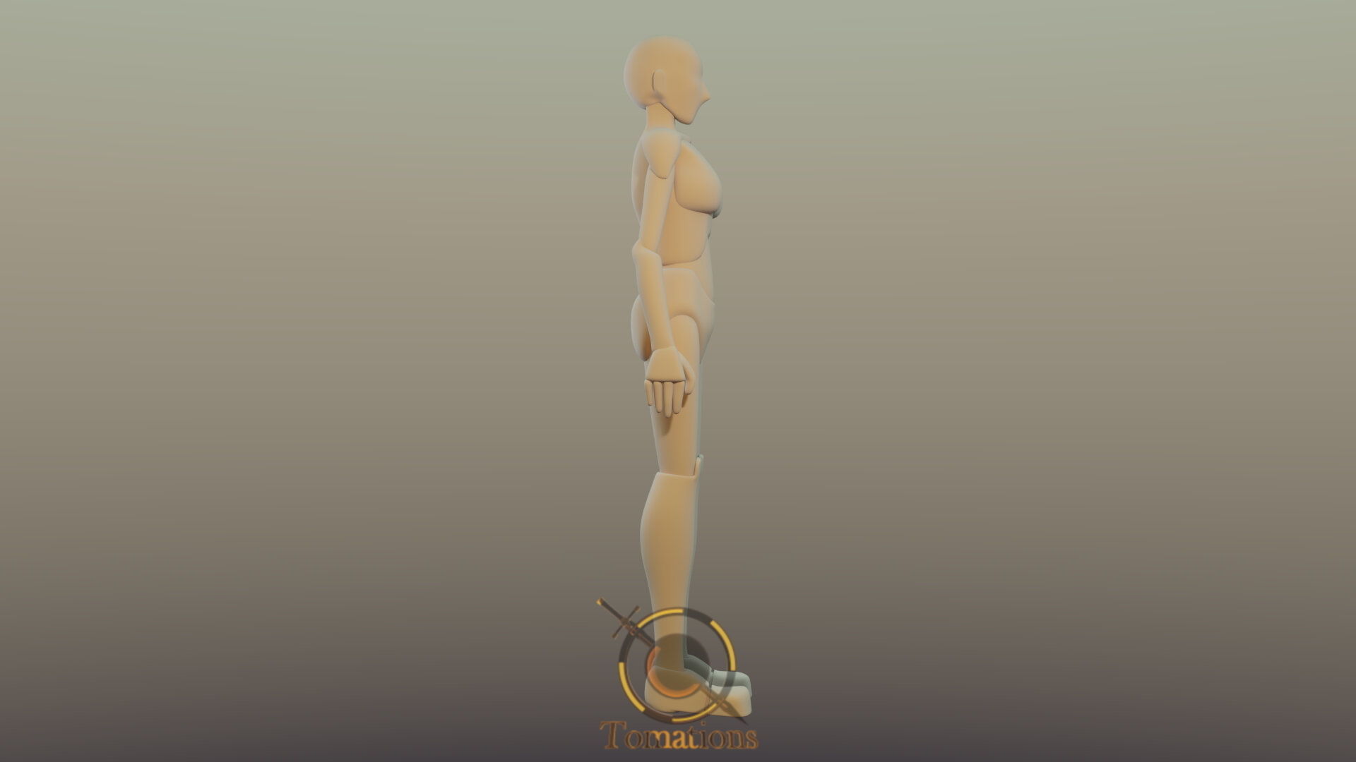 Blender Female Rigged Doll Low-poly 3D model_8