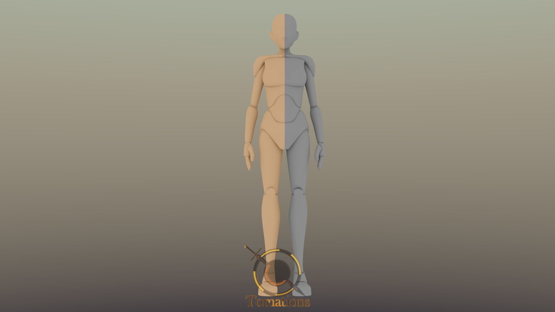 Blender Female Rigged Doll Low-poly 3D model_12