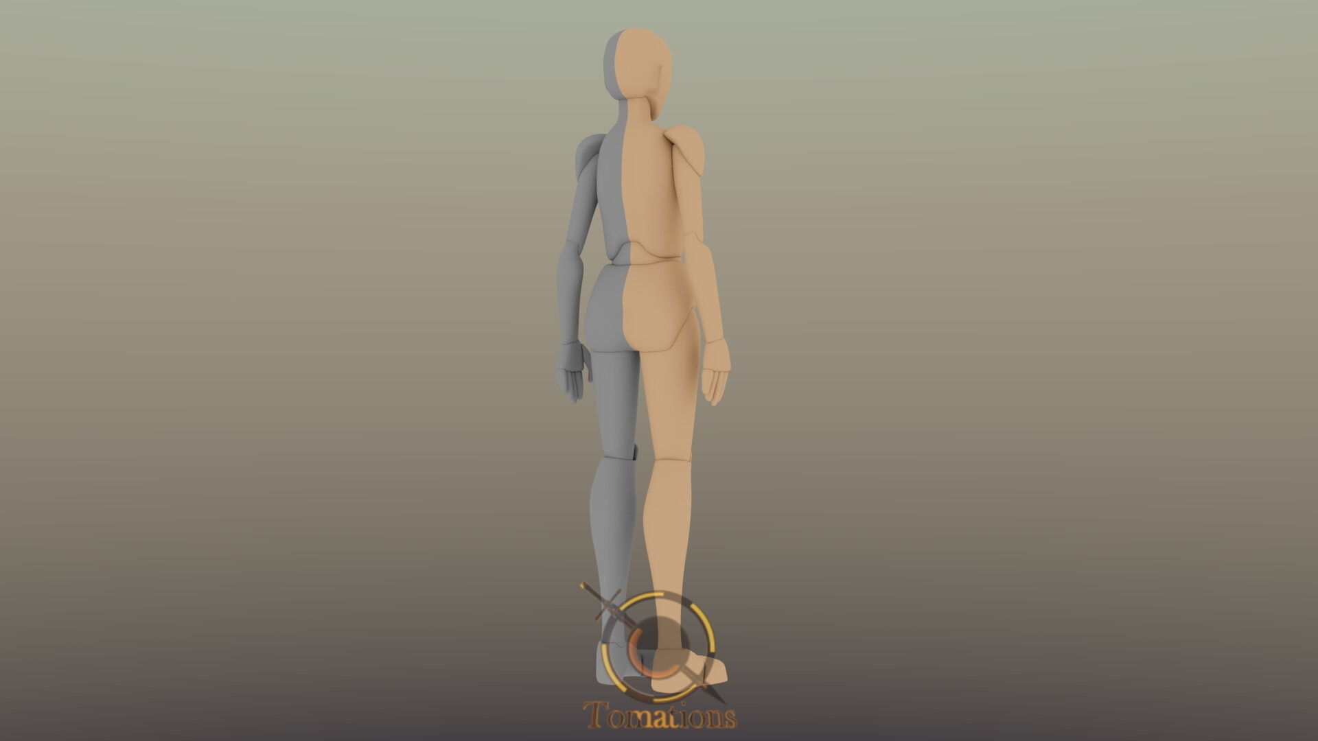 Blender Female Rigged Doll Low-poly 3D model_17