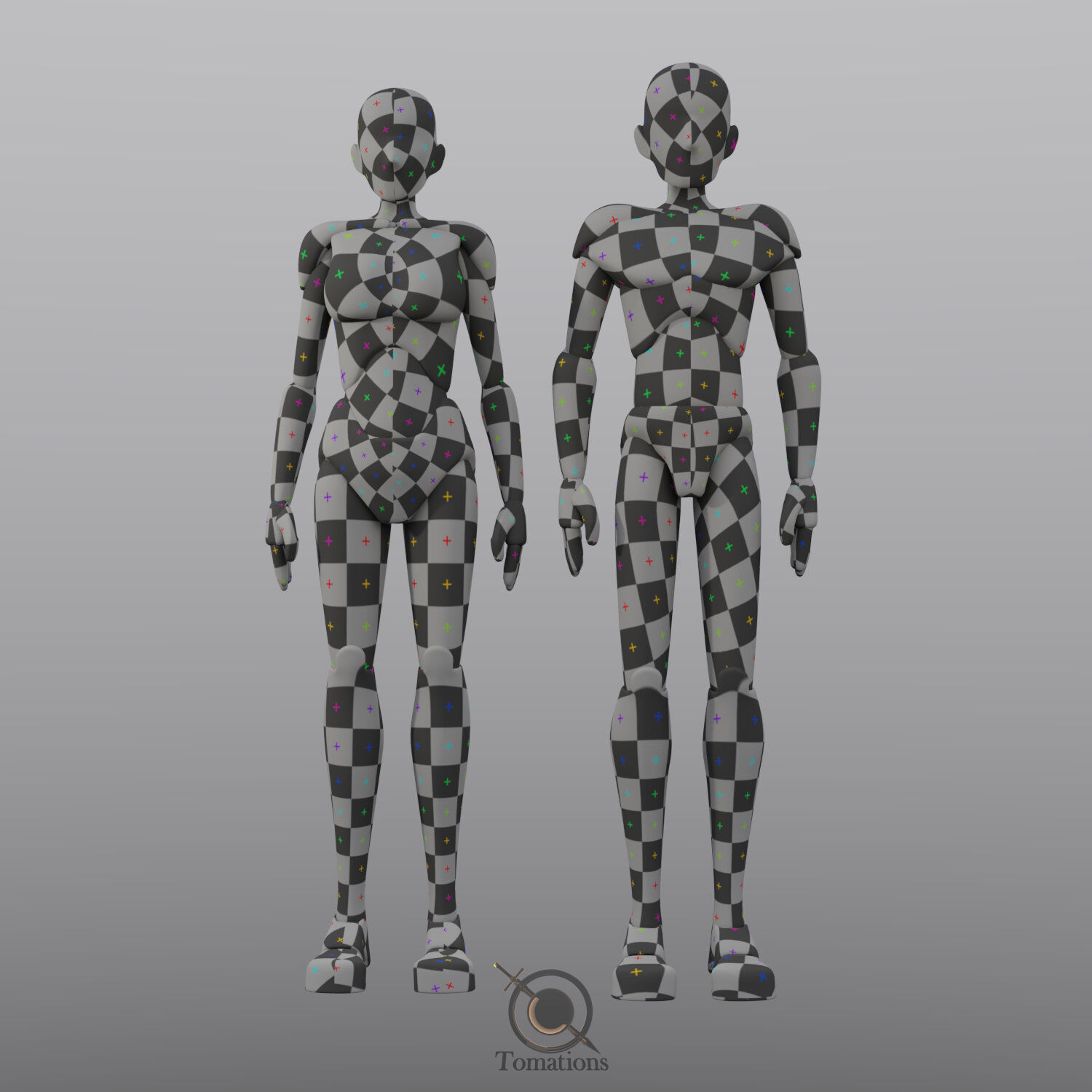 Blender Female Rigged Doll Low-poly 3D model_25