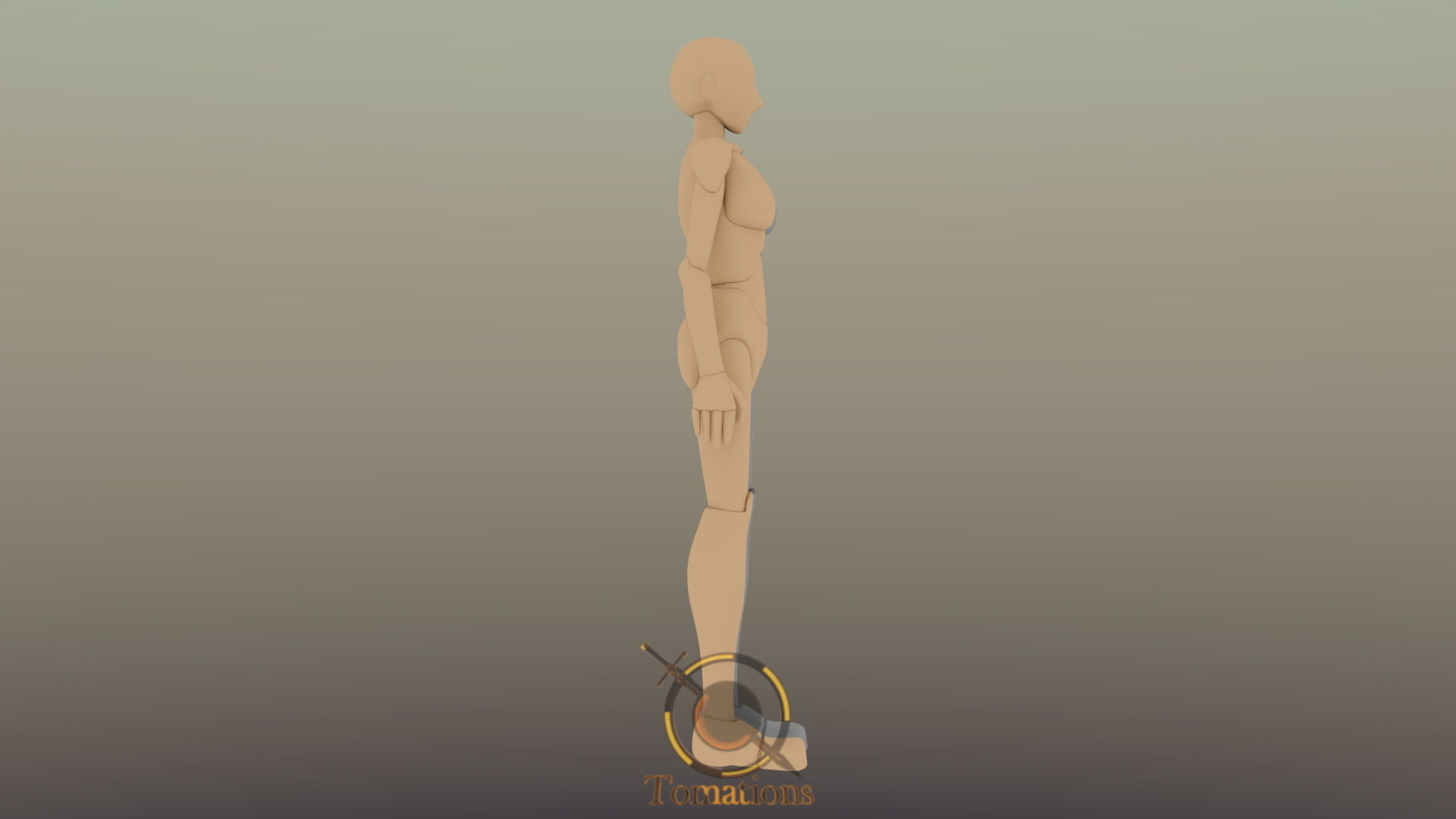 Blender Female Rigged Doll Low-poly 3D model_18