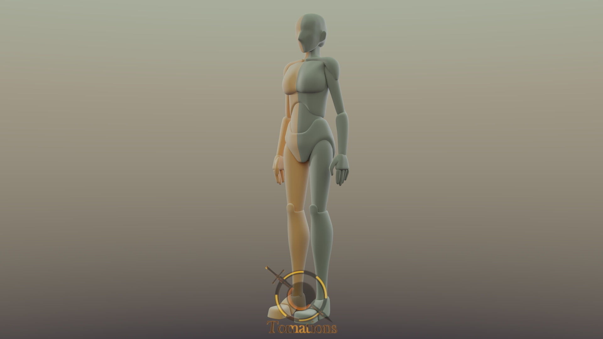 Blender Female Rigged Doll Low-poly 3D model_4
