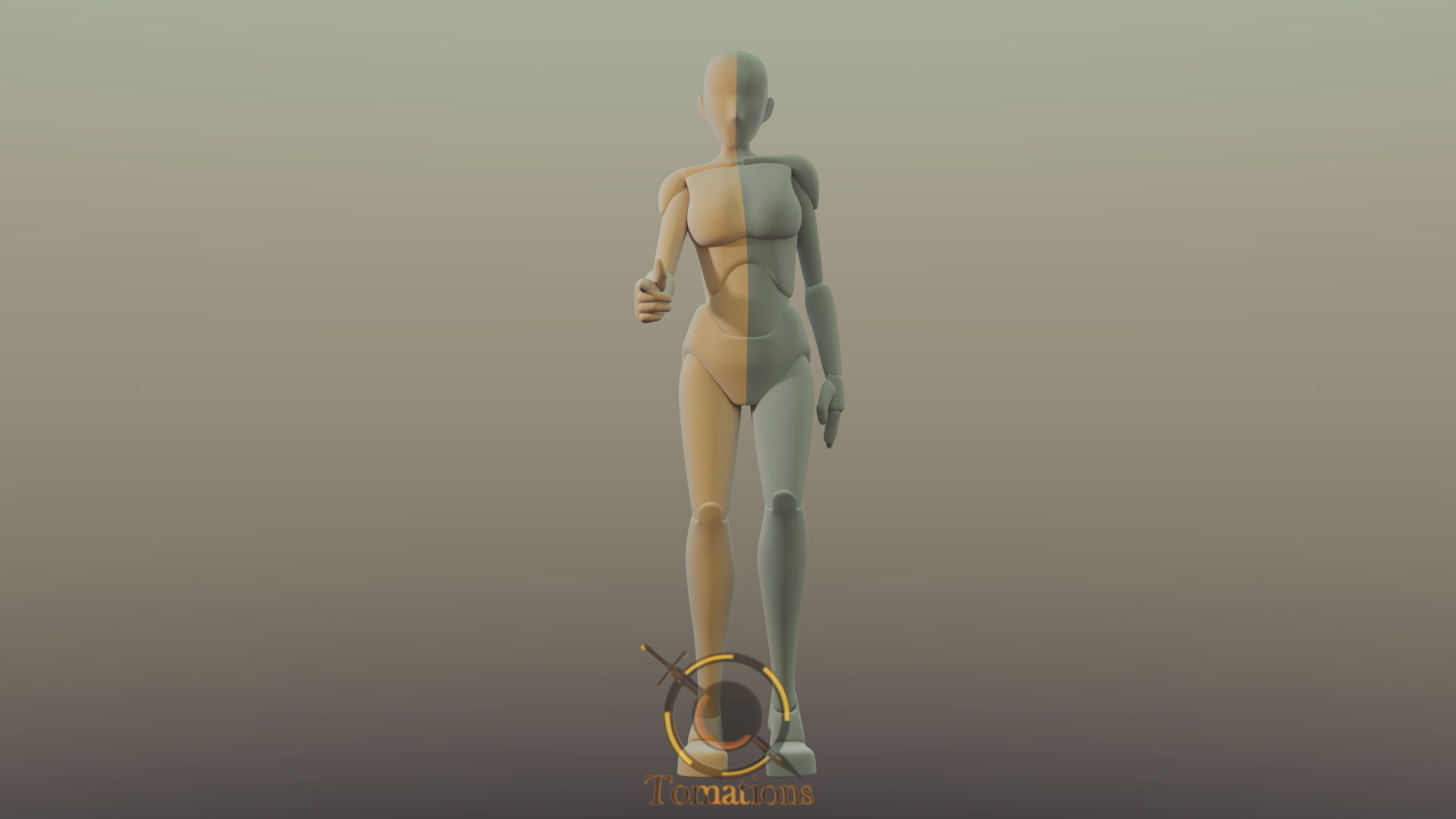 Blender Female Rigged Doll Low-poly 3D model_11