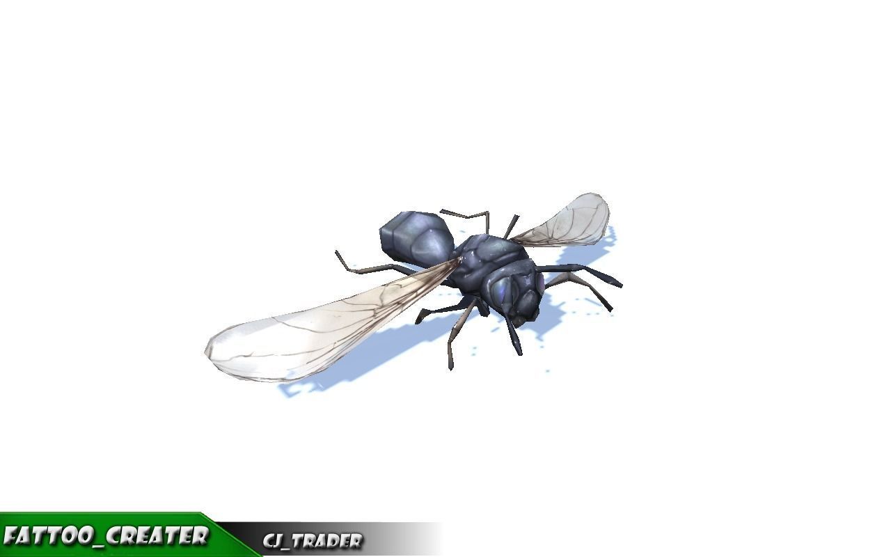 Low-Poly Wasp Insect Rigged Animated 3d model Low-poly 3D model_1