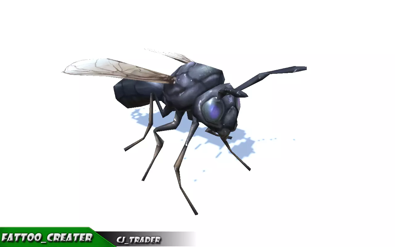 Low-Poly Wasp Insect Rigged Animated 3d model Low-poly 3D model_0