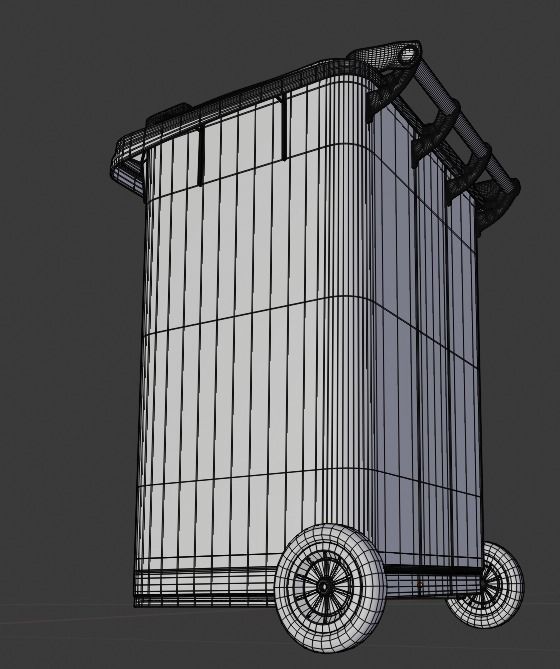 dustbin trash can with wheels Free 3D model_3