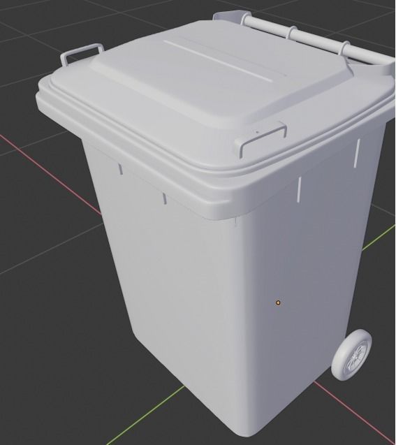 dustbin trash can with wheels Free 3D model_1