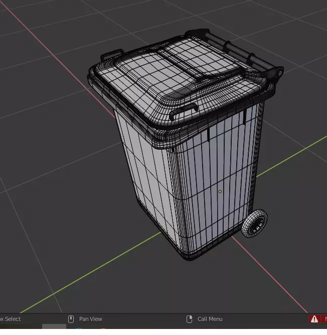 dustbin trash can with wheels Free 3D model_0