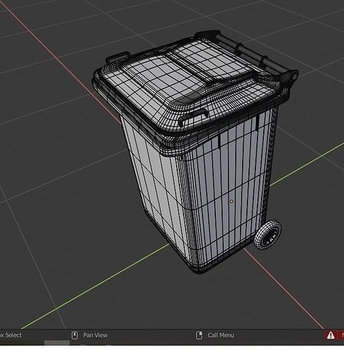 dustbin trash can with wheels Free 3D model