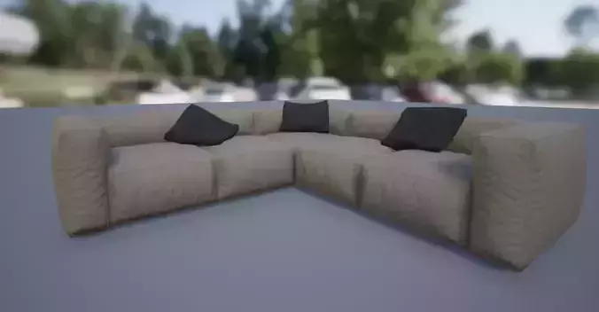 Modern Sofa Low poly model with Maps for game use