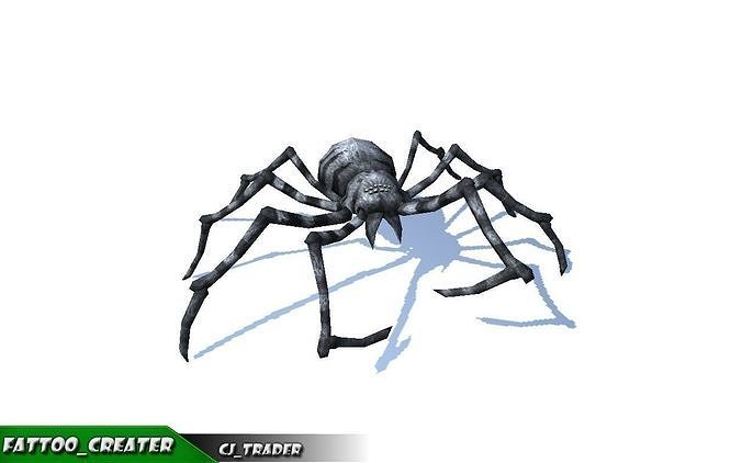 Low-Poly Spider Rigged Animated 3d model Low-poly 3D model