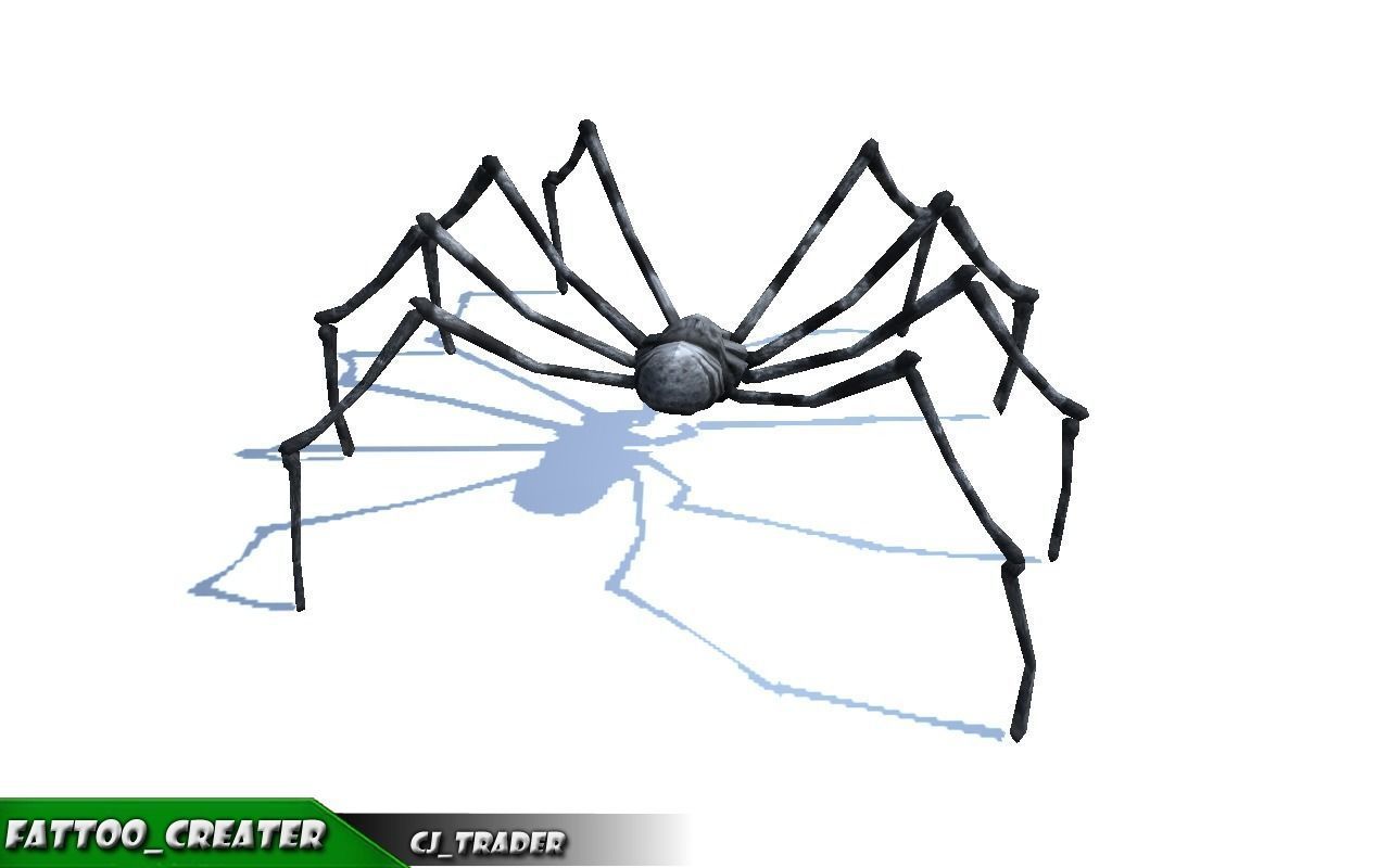 Low-Poly Black Spider Rigged Animated 3d model Low-poly 3D model_4