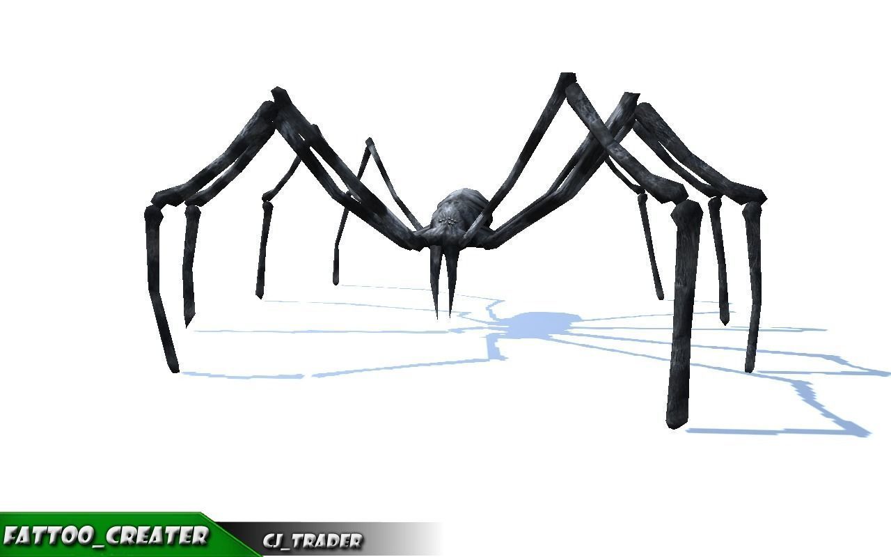 Low-Poly Black Spider Rigged Animated 3d model Low-poly 3D model_2