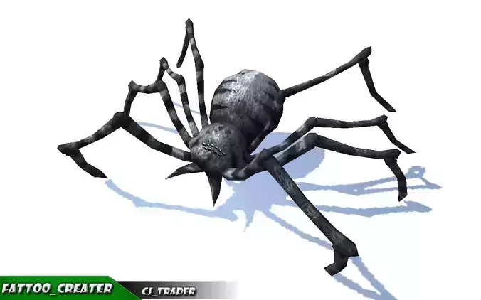 Low-Poly Black Spider Rigged Animated 3d model Low-poly 3D model