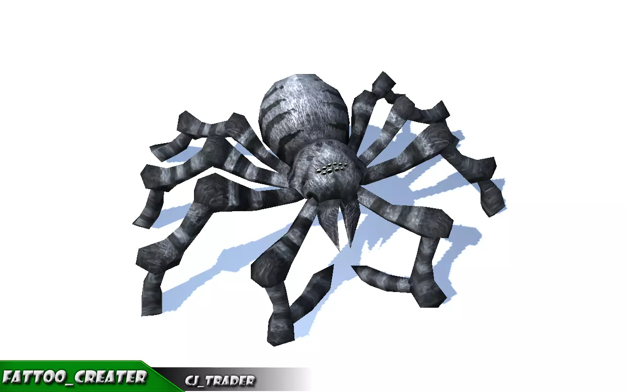 Low-Poly Black Evil Spider Rigged Animated 3d model Low-poly 3D model_0