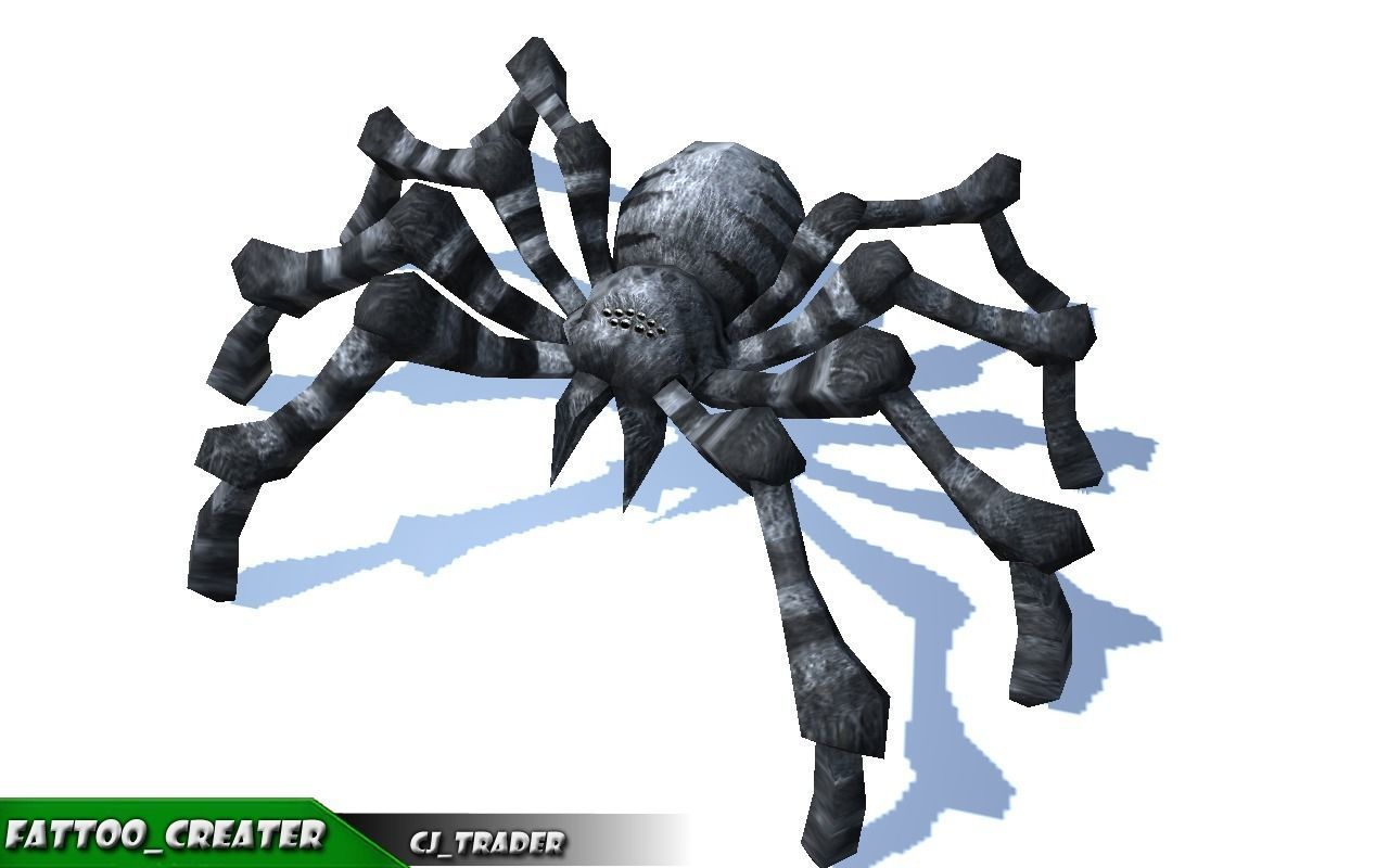 Low-Poly Black Evil Spider Rigged Animated 3d model Low-poly 3D model_5