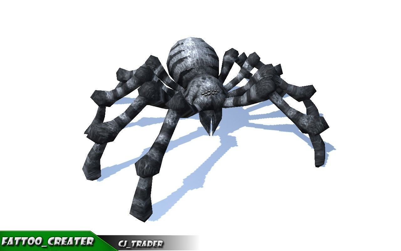 Low-Poly Black Evil Spider Rigged Animated 3d model Low-poly 3D model_2