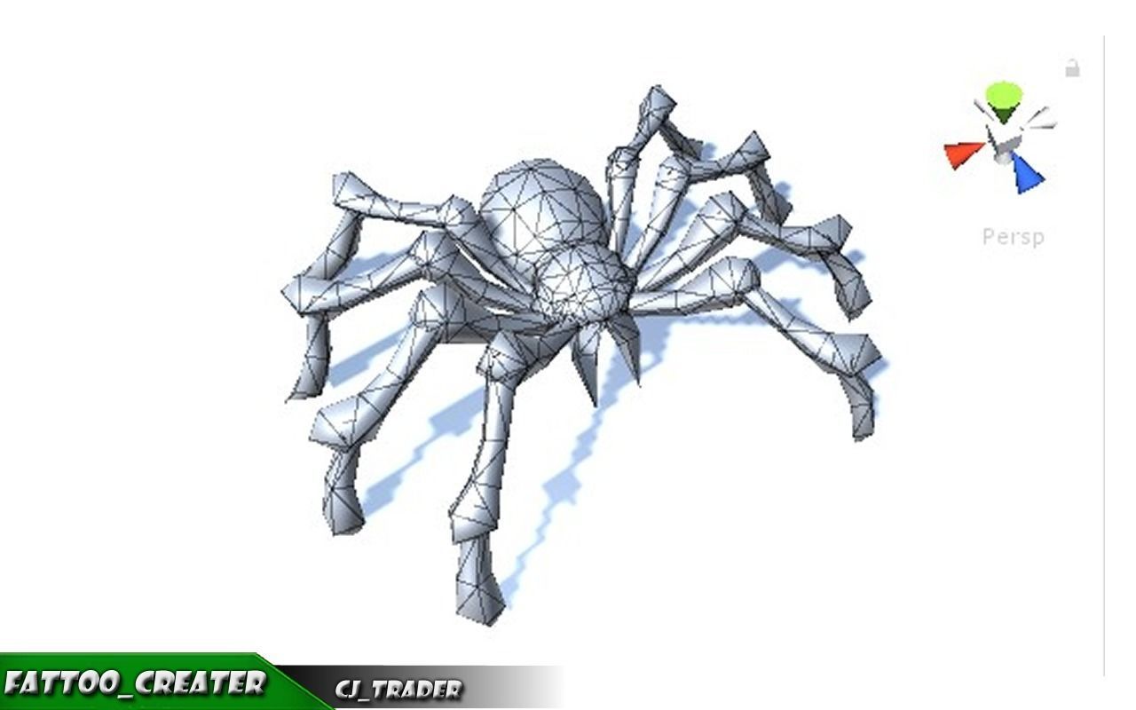 Low-Poly Black Evil Spider Rigged Animated 3d model Low-poly 3D model_7