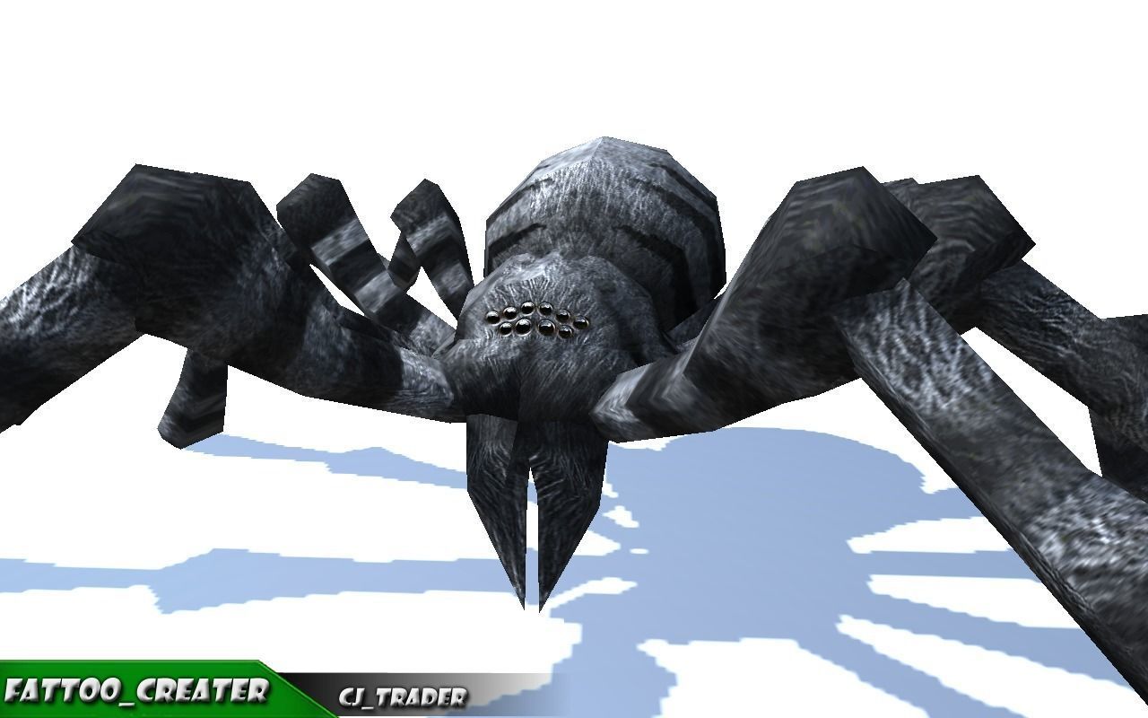 Low-Poly Black Evil Spider Rigged Animated 3d model Low-poly 3D model_1