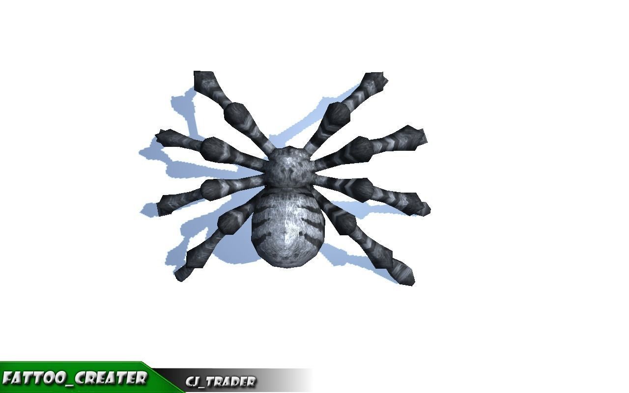 Low-Poly Black Evil Spider Rigged Animated 3d model Low-poly 3D model_4