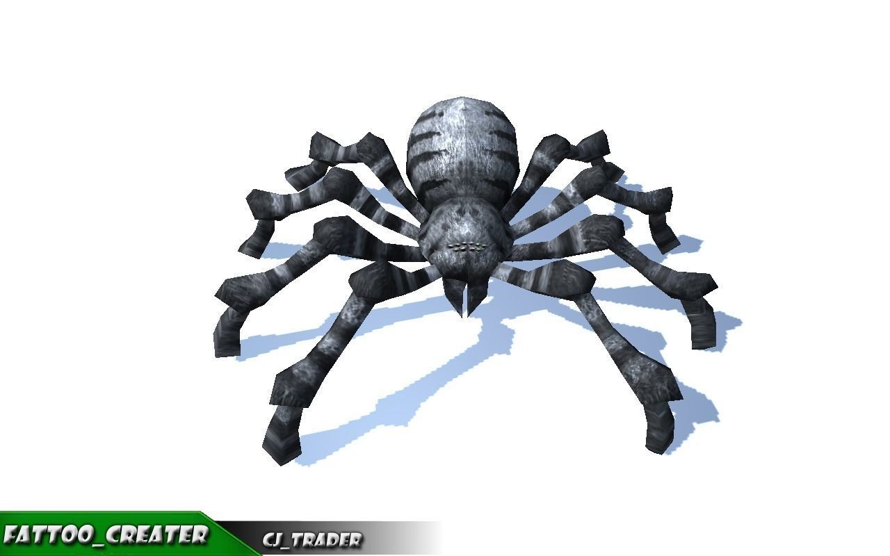 Low-Poly Black Evil Spider Rigged Animated 3d model Low-poly 3D model_3