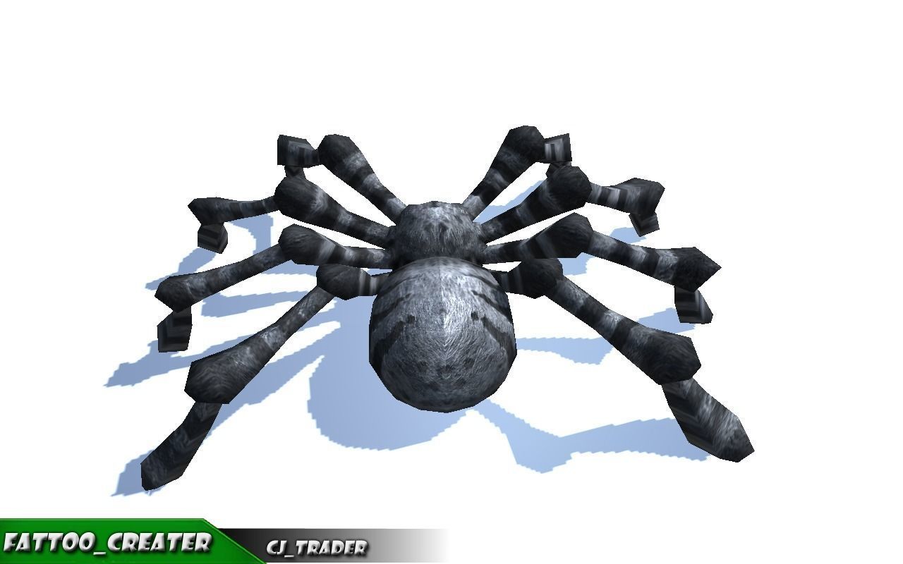 Low-Poly Black Evil Spider Rigged Animated 3d model Low-poly 3D model_6