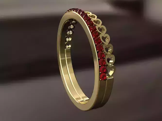 Multi hearts with diamonds Ring