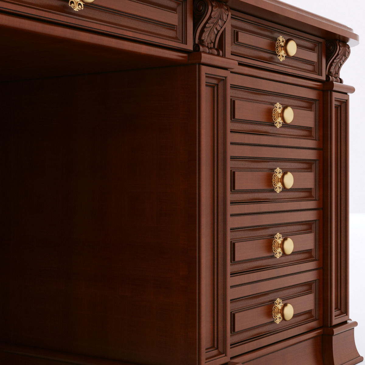 classical writing table 3D model_2