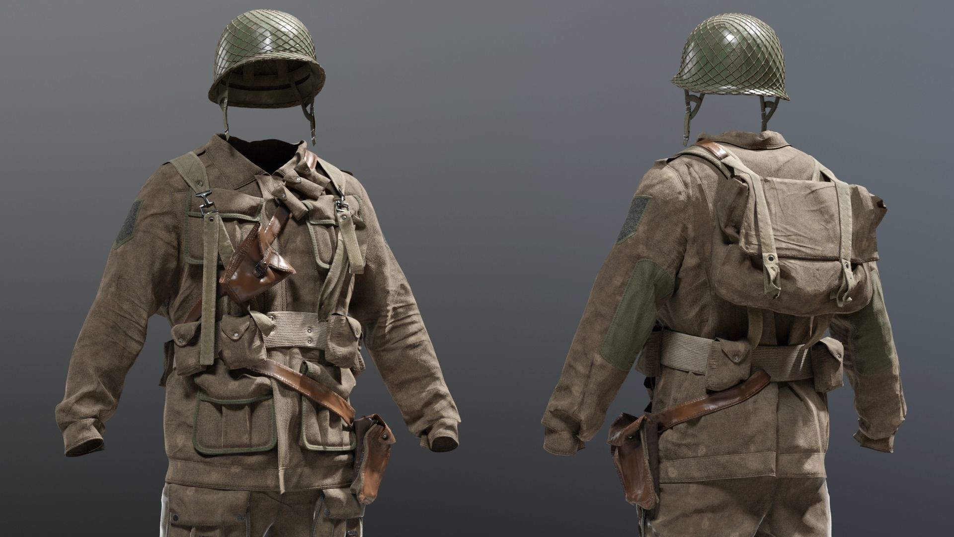 SOLDIER WWII USA 3D model_3