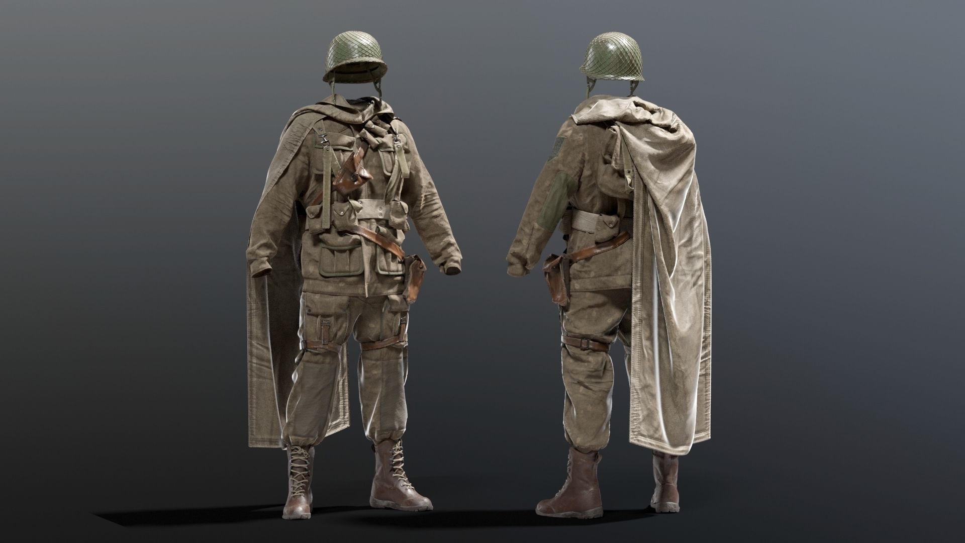 SOLDIER WWII USA 3D model_2