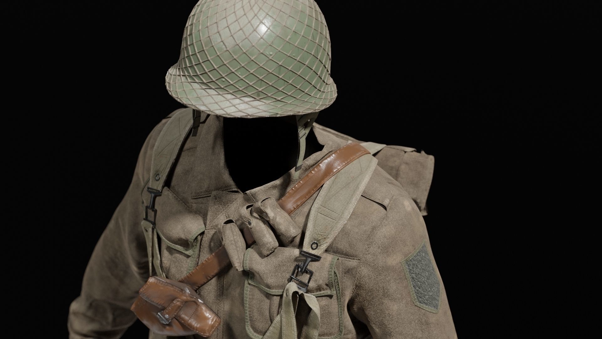 SOLDIER WWII USA 3D model_7