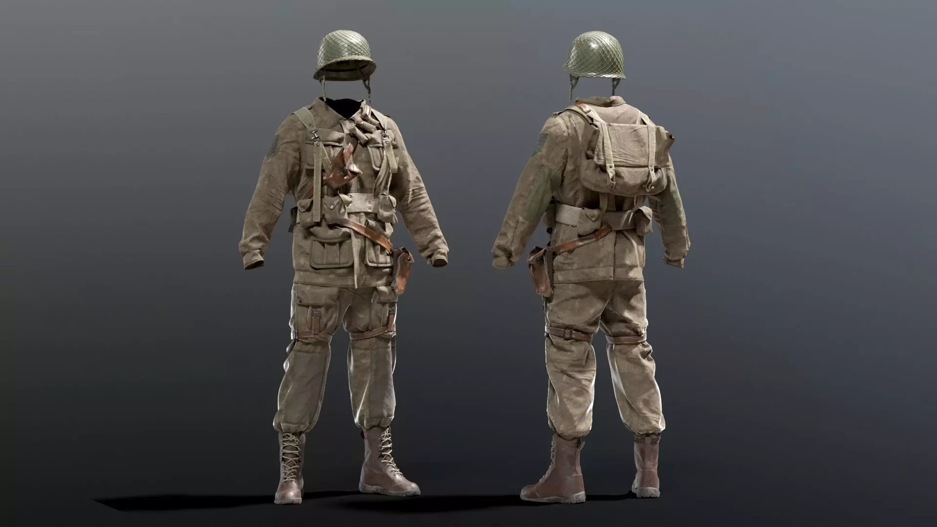 SOLDIER WWII USA 3D model_0