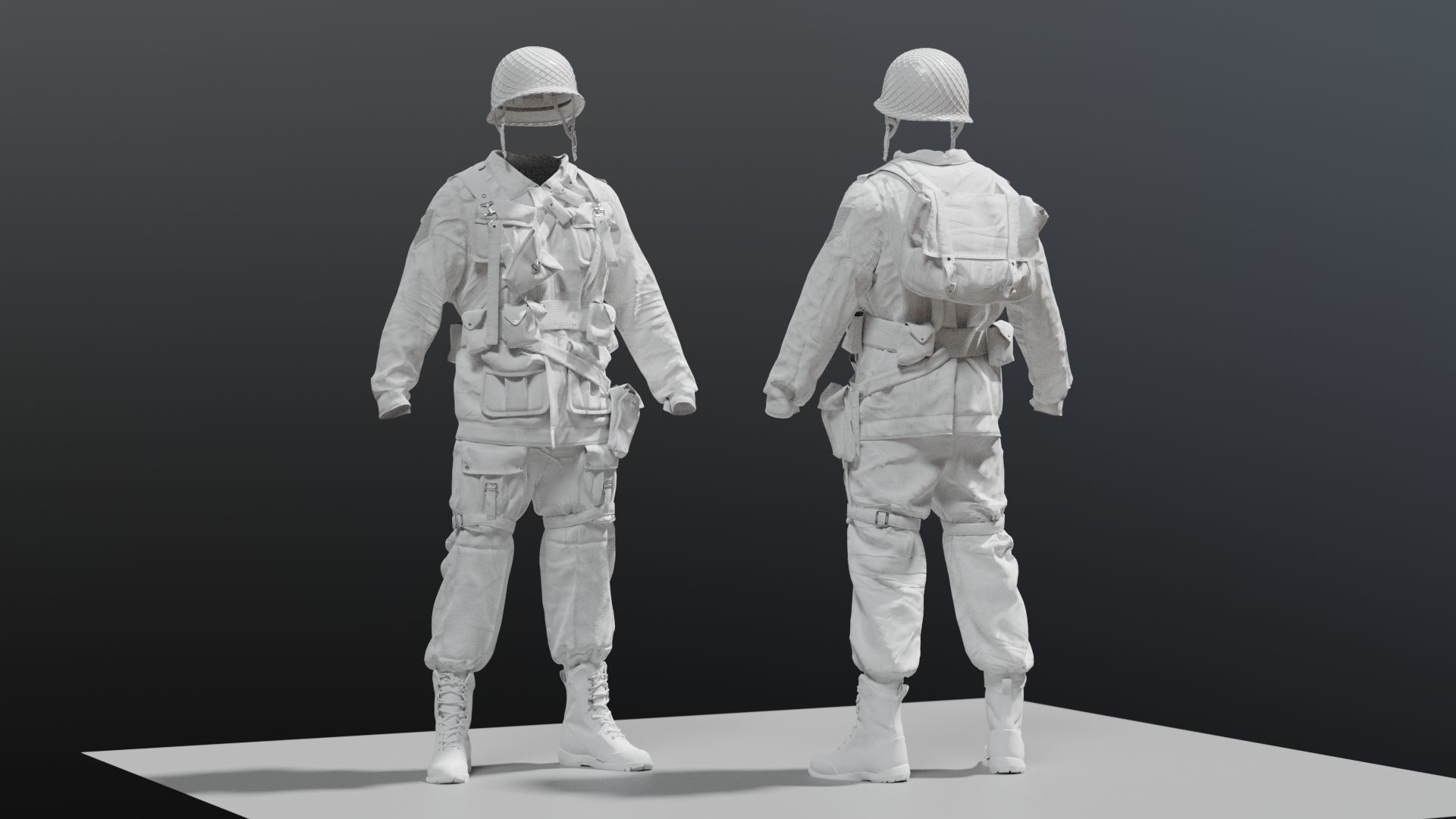 SOLDIER WWII USA 3D model_14