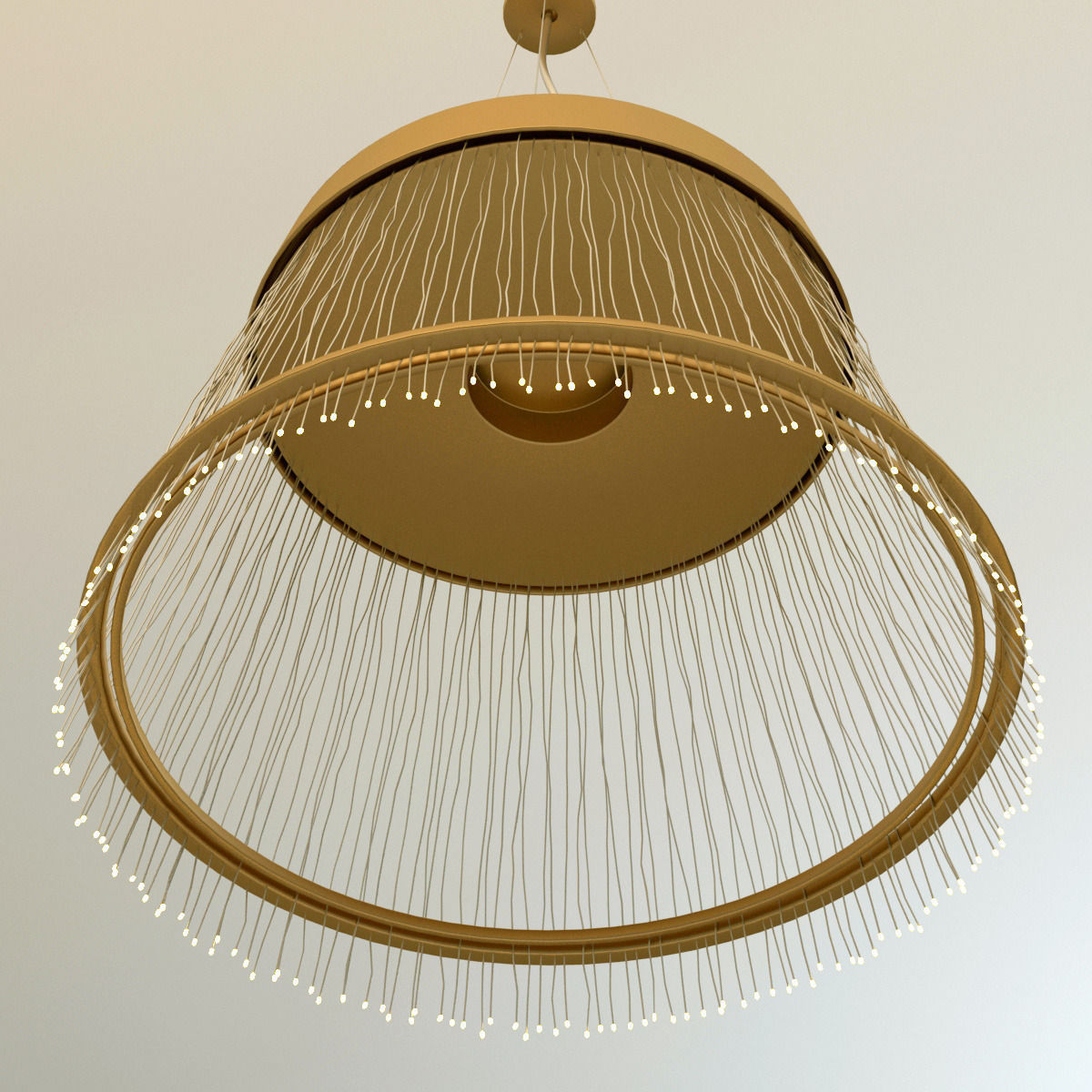 Fiber Pendant chandelier 3D model_3