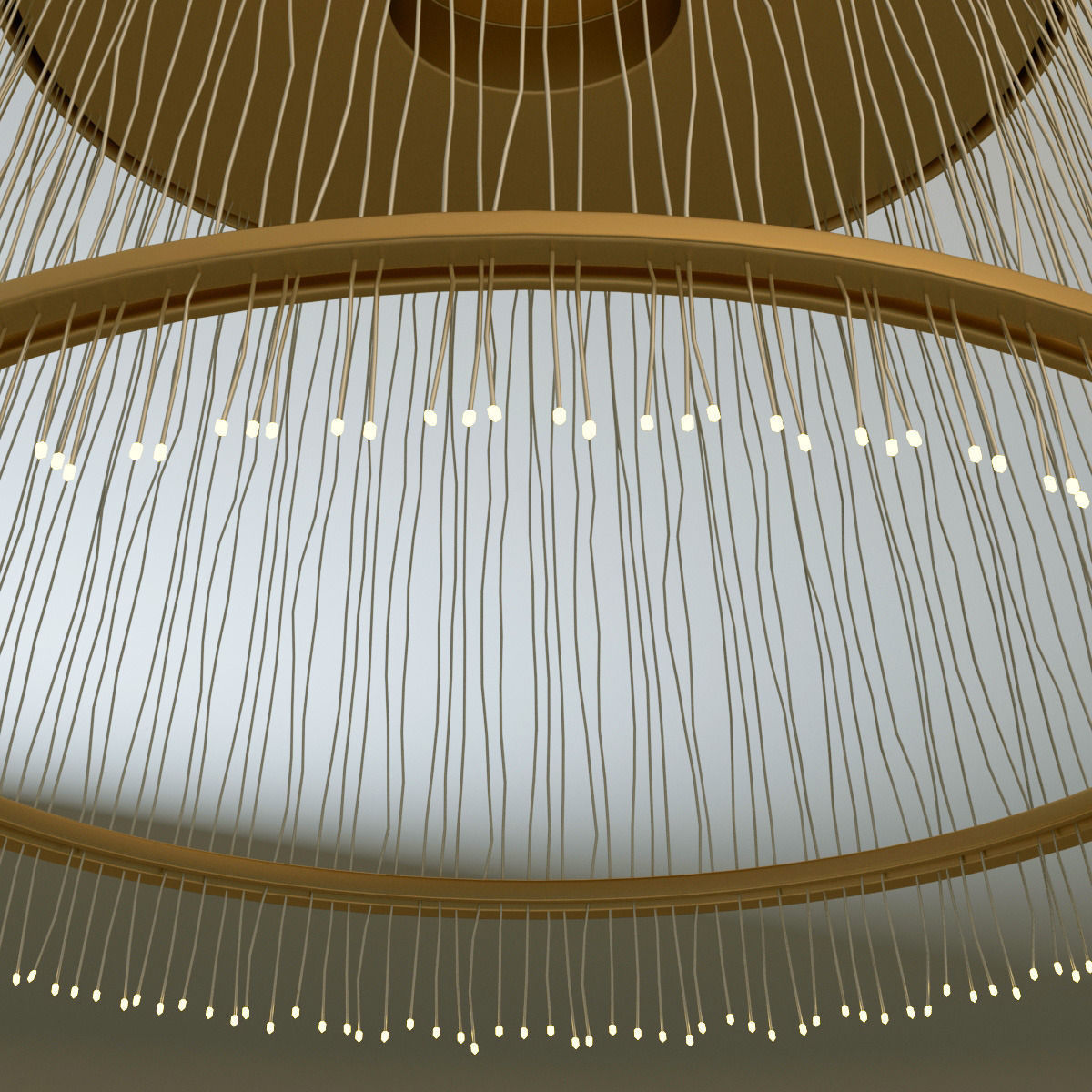 Fiber Pendant chandelier 3D model_1