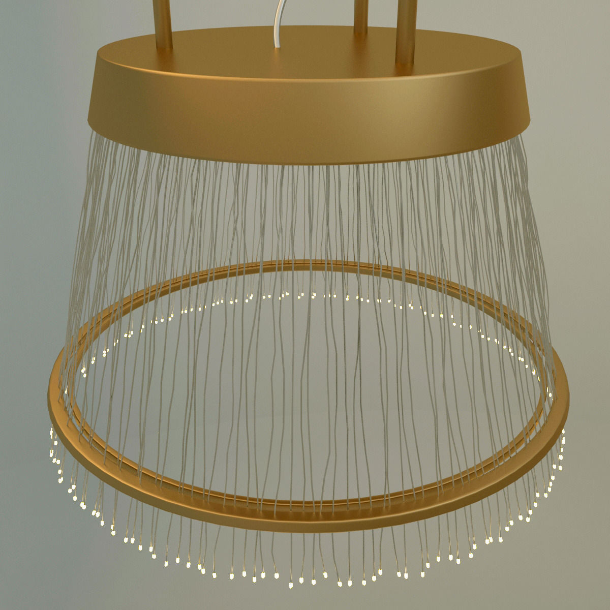 Fiber Pendant chandelier 3D model_2