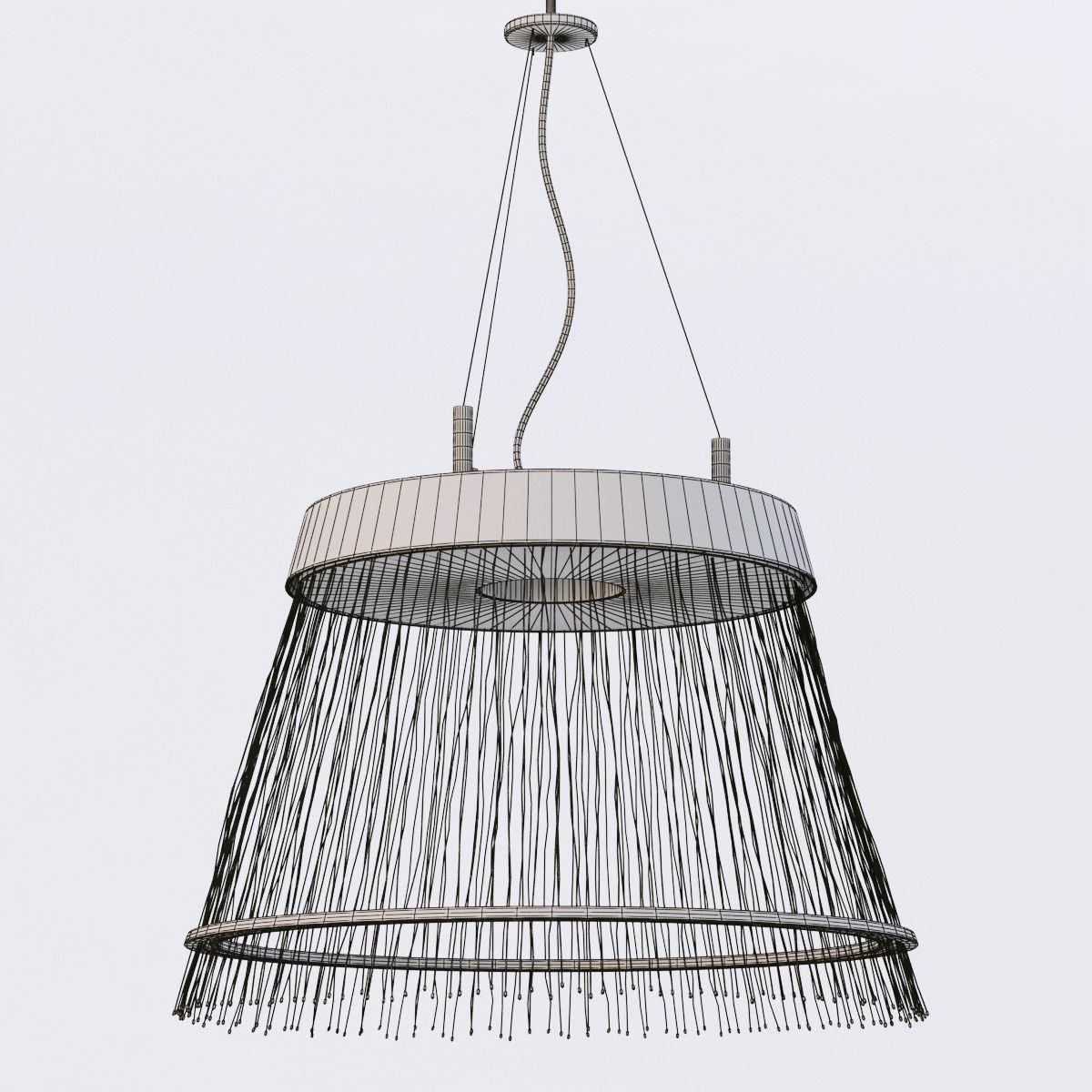 Fiber Pendant chandelier 3D model_4