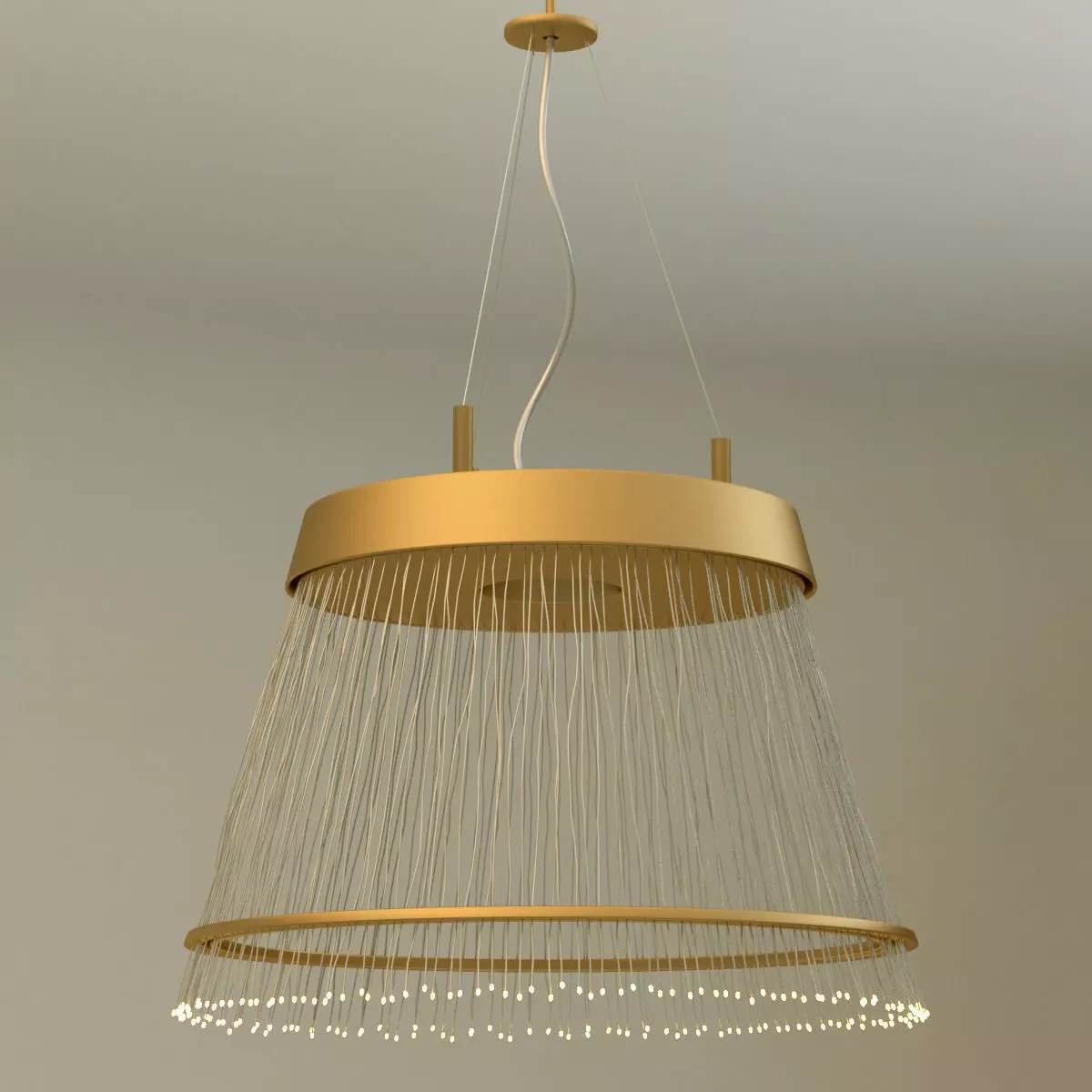 Fiber Pendant chandelier 3D model_0