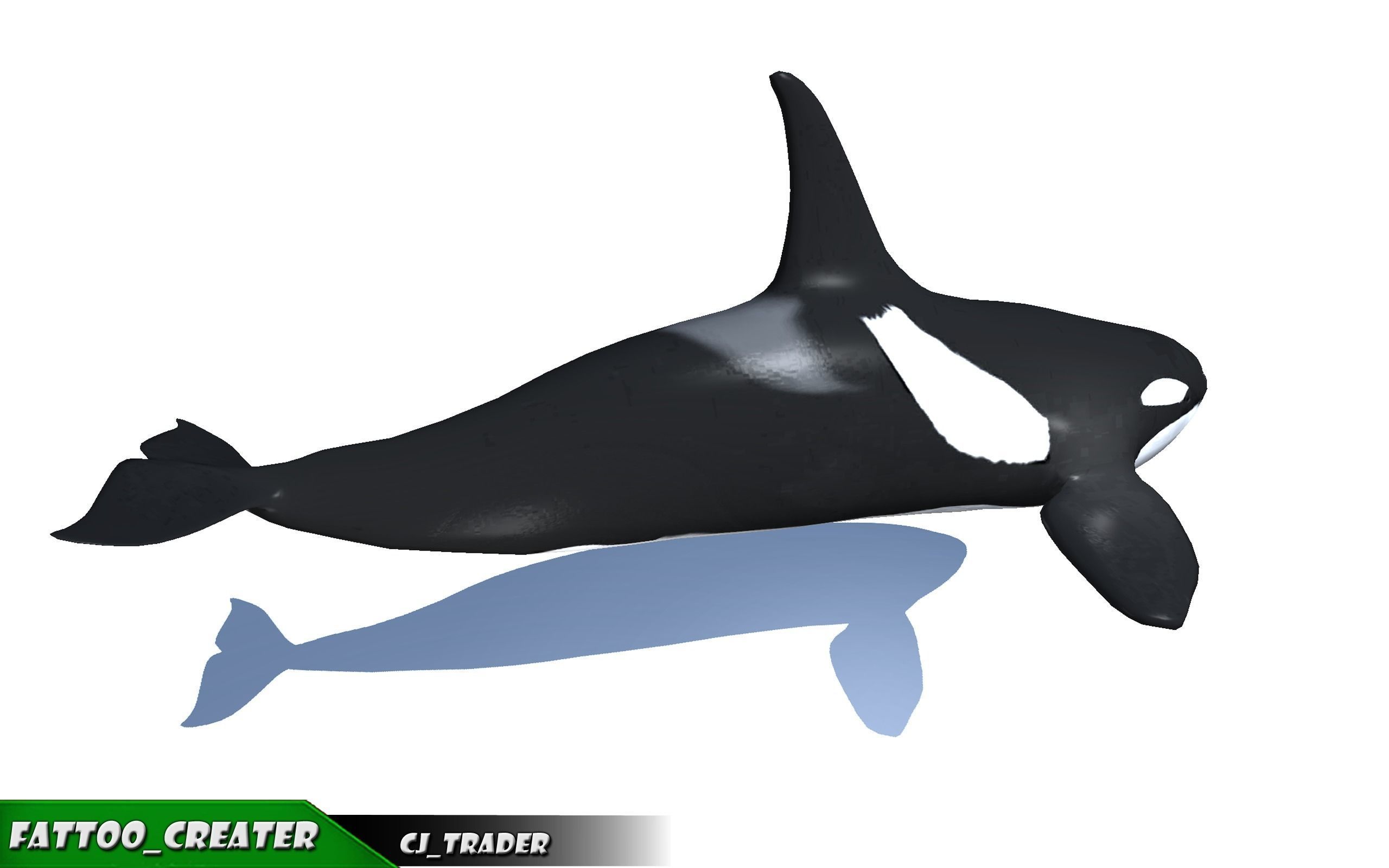 Low-Poly Killer Whale Rigged Animated 3D model Low-poly 3D model_2