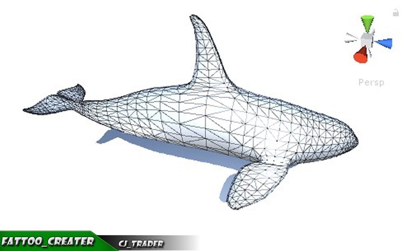 Low-Poly Killer Whale Rigged Animated 3D model Low-poly 3D model_6