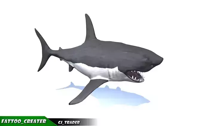 Low-Poly Killer Shark Rigged Animated 3D model Low-poly 3D model