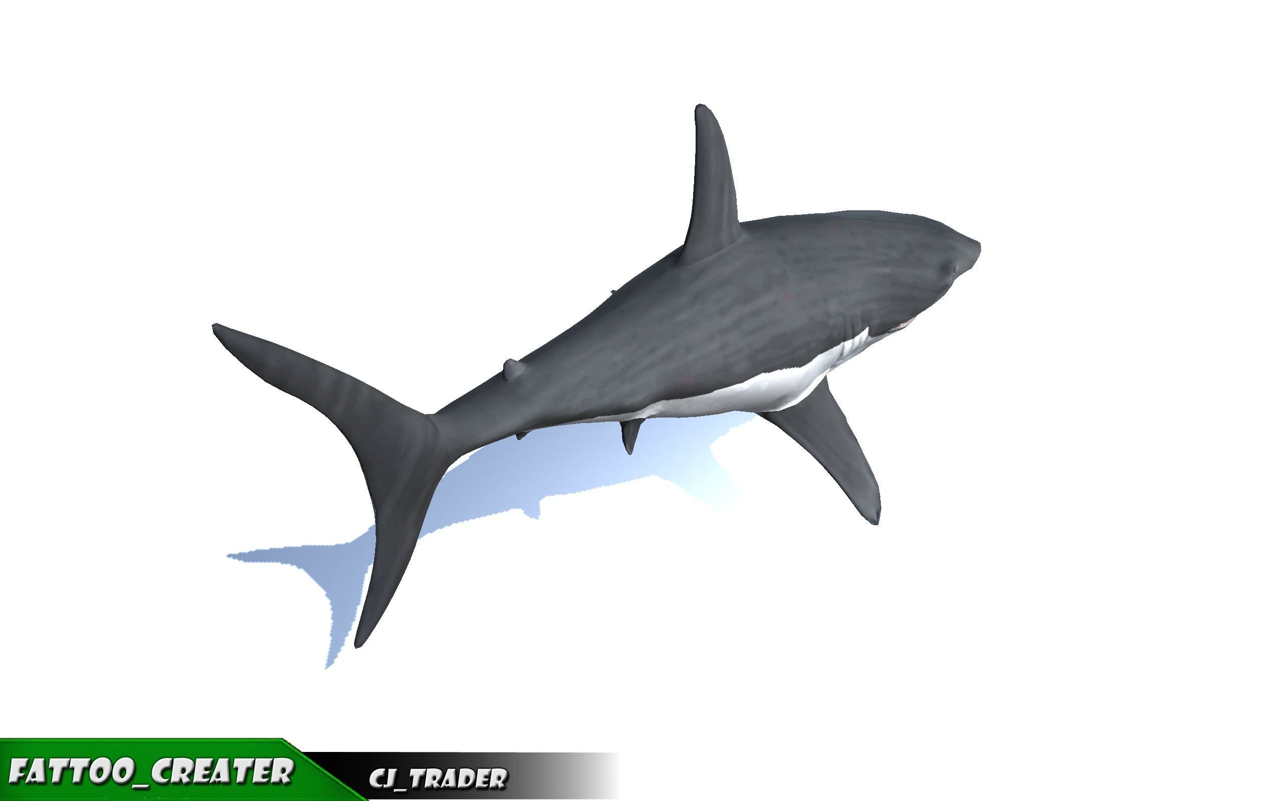 Low-Poly Killer Shark Rigged Animated 3D model Low-poly 3D model_3