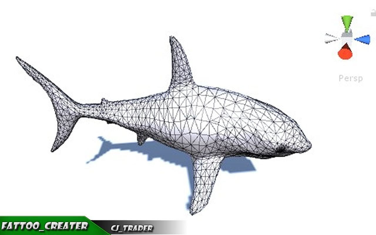 Low-Poly Killer Shark Rigged Animated 3D model Low-poly 3D model_6