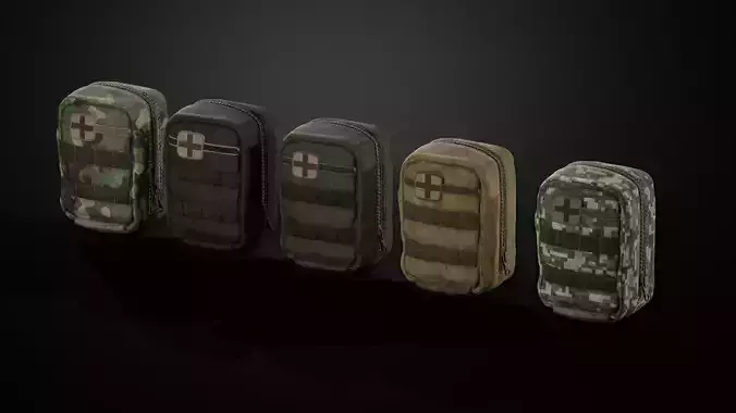 Individual Firs Aid Kit -IFAK Low-poly 3D model
