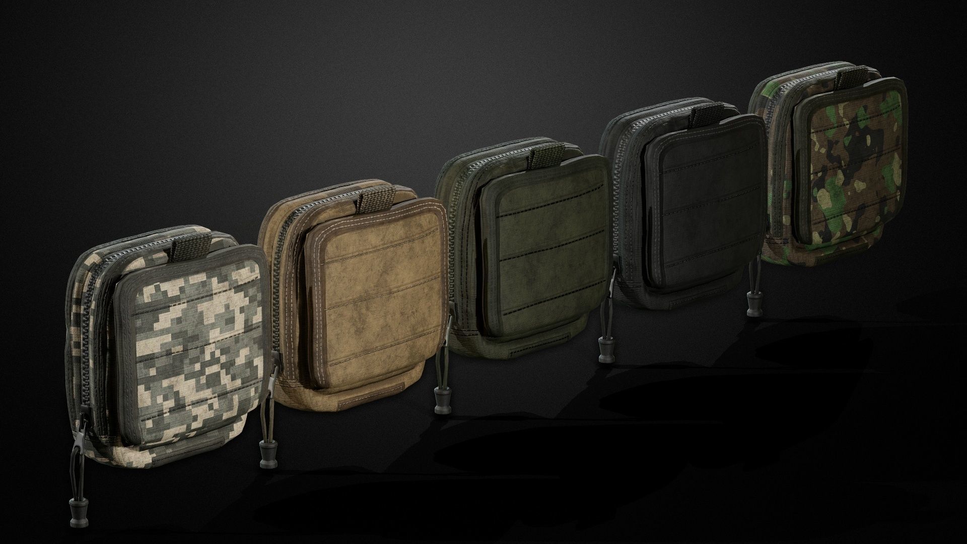 Map pouch Low-poly 3D model_1