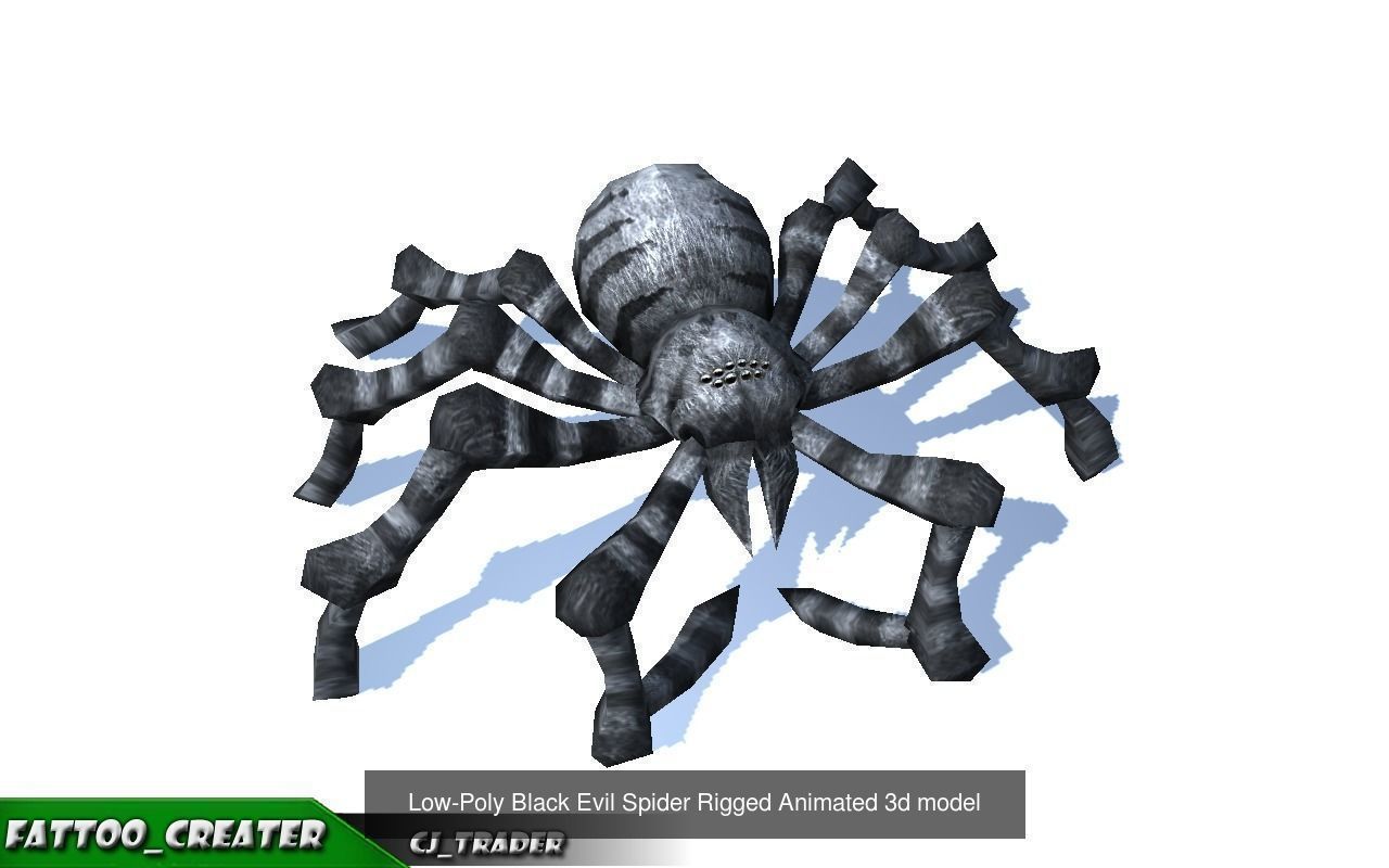 Low-Poly Spider Rigged-Animated Collection Pack 3d model _4