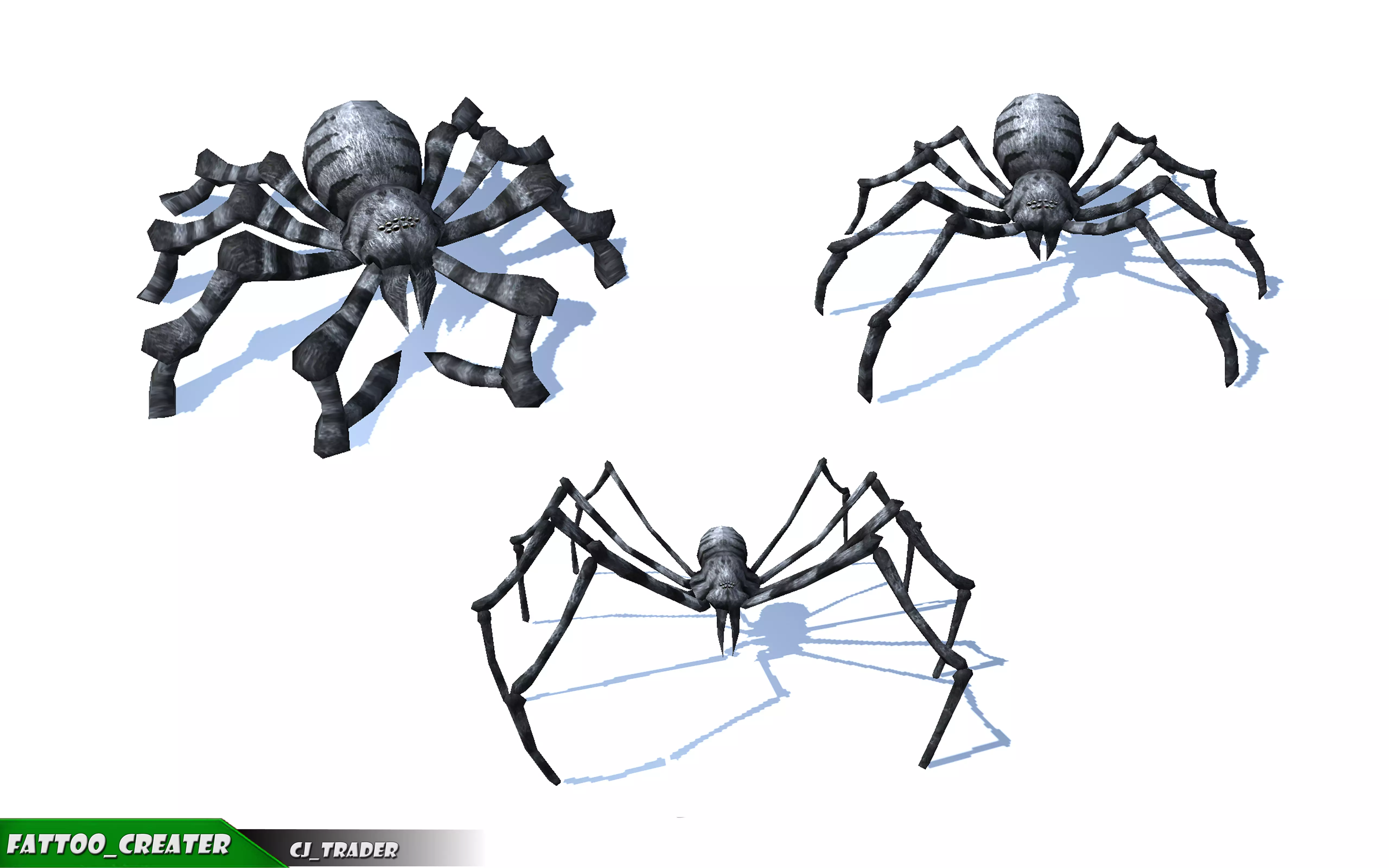 Low-Poly Spider Rigged-Animated Collection Pack 3d model _0