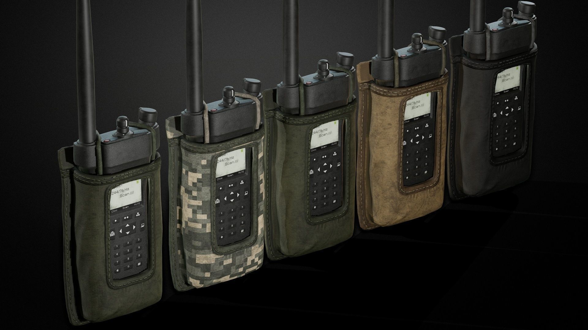 Radio pouch Low-poly 3D model_1